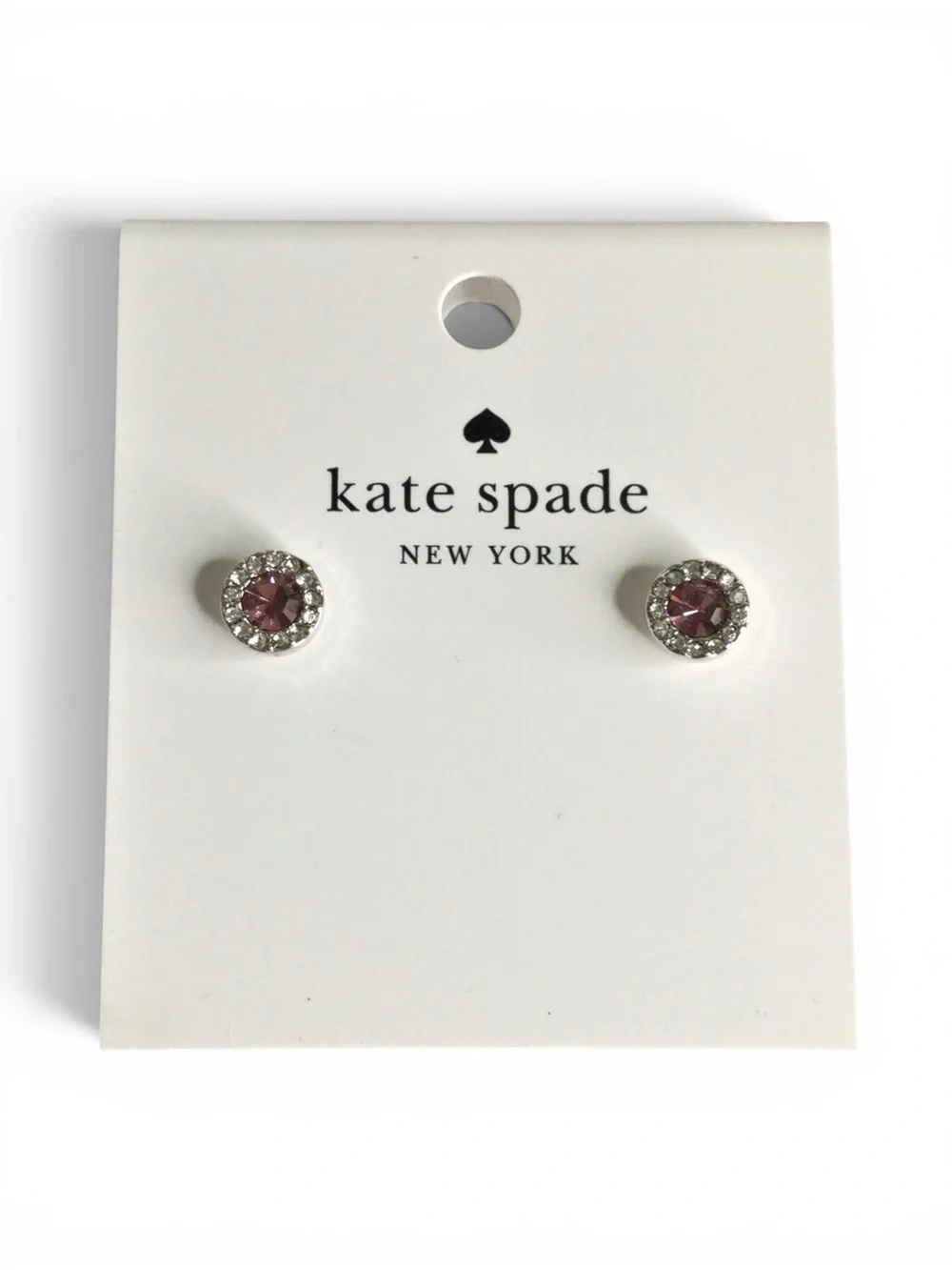 Kate Spade “You’re a Gem” Light Amethyst Pavé Halo Stud Earrings – NWT